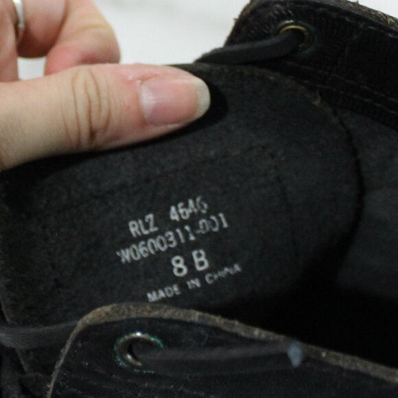 Ralph Lauren Polo Country Black Leather Lace Up Boots sz 8 - Picture 5 of 7